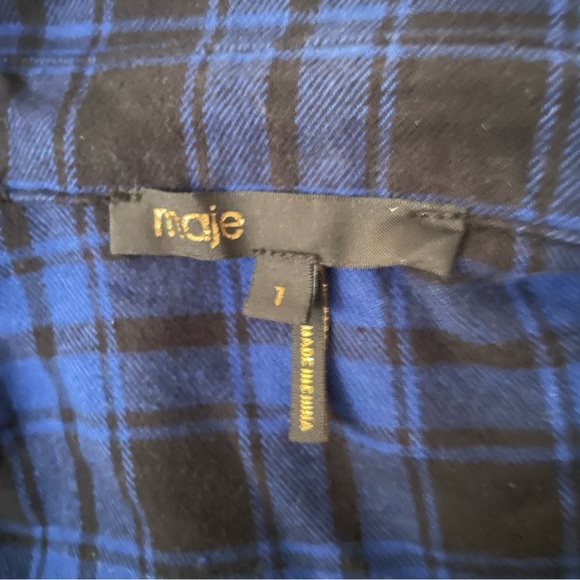 Maje Cebel Embroidered Plaid Love Button-Down Shirt size 1 - Picture 11 of 11